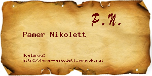 Pamer Nikolett névjegykártya